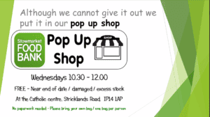 Stowmarket & Area Foodbank Pop-Up Shop